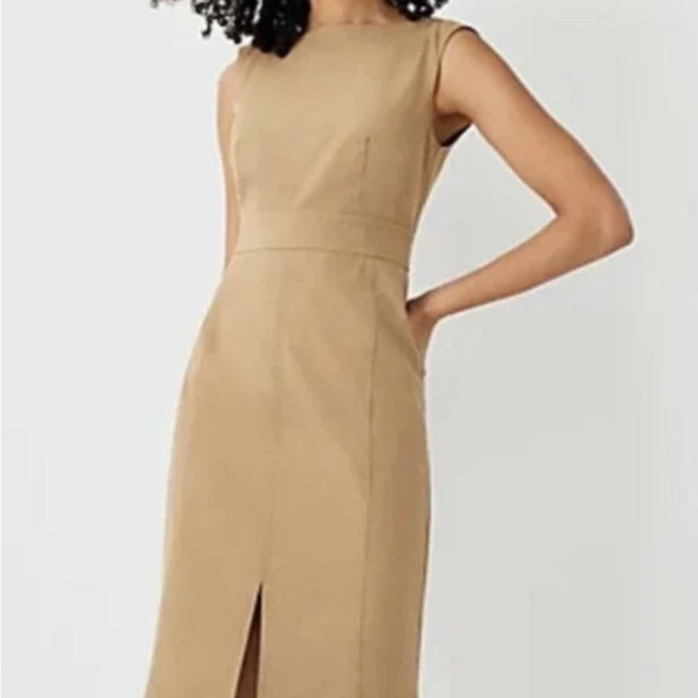 Ann Taylor Tan Midi Dress